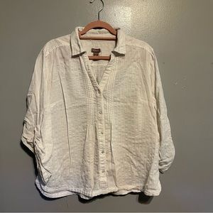 DONATED Chico’s | Lightweight White Button Down Shirt | Size 3 (Large)